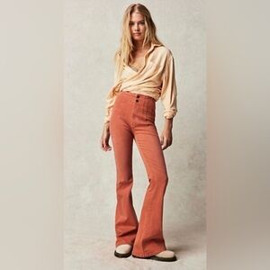 NWT We The Free Jayde Flare Jeans 
Apricot Brandy Coral High Waist
